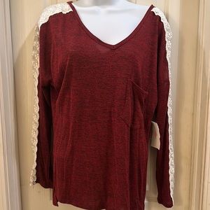 Blouse with unique crochet accents